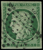 EMISSION DE 1849 2b   15c. Vert FONCE, Obl. ETOILE, Frais Et TB - 1849-1850 Cérès