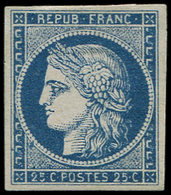 (*) EMISSION DE 1849 4    25c. Bleu, TB. C Et Br - 1849-1850 Ceres