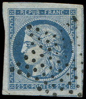 EMISSION DE 1849 4    25c. Bleu, Obl. Etoile, Marges énormes, 4 Amorces De Voisins, Superbe - 1849-1850 Ceres