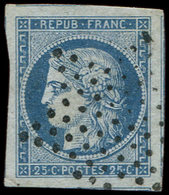 EMISSION DE 1849 4    25c. Bleu, Obl. Etoile, Marges énormes, 4 Amorces De Voisins, Superbe - 1849-1850 Cérès