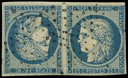 EMISSION DE 1849 T4c  25c. Bleu, TETE BECHE Obl. ETOILE, Pièce D'une Grande Fraîcheur, TTB - 1849-1850 Ceres