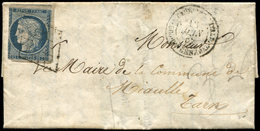 Let EMISSION DE 1849 4    25c. Bleu Défect., Obl. GRILLE S. LAC, Càd CORPS EXPEDre D'ITALIE Qer GENERAL 13/6/52, RR, Cot - 1849-1850 Ceres