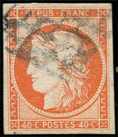 EMISSION DE 1849 5    40c. Orange, Obl. GRILLE, TB. Br - 1849-1850 Ceres