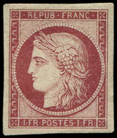 * EMISSION DE 1849 6     1f. Carmin, Restauré, Aspect TB - 1849-1850 Ceres