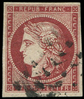 EMISSION DE 1849 6e    1f. Carmin Vif, Obl. GROS POINTS, TB. C, Cote Et N° Maury - 1849-1850 Ceres