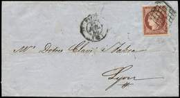 Let EMISSION DE 1849 6     1f. Carmin, Oblitéré GRILLE S. LSC, Càd PARIS (60) 28/7/50, Arr. LYON 30/7, TTB - 1849-1850 Ceres