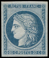 * EMISSION DE 1849 8b   20c. Bleu Sur Azuré Dit "Astruc", Quasiment **, TB. Br - 1849-1850 Cérès