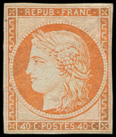 (*) EMISSION DE 1849 R5h   40c. Orange, REIMPRESSION Avec 4 RETOUCHES, TB. C - 1849-1850 Ceres