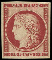 ** EMISSION DE 1849 R6f   1f. Carmin, REIMPRESSION, Fraîcheur Postale, TTB - 1849-1850 Ceres