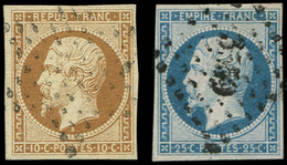 PRESIDENCE 9    10c. Bistre-jaune Et N°15 25c. Bleu Obl. Etoile Et PC, TB - 1852 Luigi-Napoleone