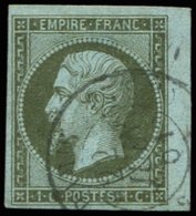 EMPIRE NON DENTELE 11    1c. Olive, Obl. Càd T15 PARIS 22/6/61, Petit Bdf, TTB - 1853-1860 Napoleon III