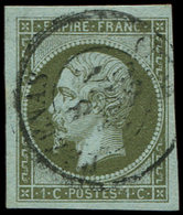 EMPIRE NON DENTELE 11    1c. Olive, Oblitéré Càd T15 PEZENAS 8/6/62, Belles Marges, TTB - 1853-1860 Napoleon III