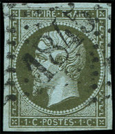 EMPIRE NON DENTELE 11    1c. Olive, Obl. GC 1845, Frappe Superbe - 1853-1860 Napoleone III