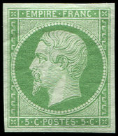 ** EMPIRE NON DENTELE 12a   5c. Vert-jaune, Fraîcheur Postale, TTB - 1853-1860 Napoléon III.