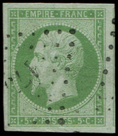 EMPIRE NON DENTELE 12    5c. Vert, Obl. PC, Très Grandes Marges, TTB - 1853-1860 Napoléon III.