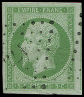 EMPIRE NON DENTELE 12    5c. Vert, Obl. PC, Très Grandes Marges, TTB - 1853-1860 Napoléon III