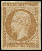 * EMPIRE NON DENTELE 13Ba 10c. Bistre Brun, T II, Ch. Un Peu Forte, TB. C - 1853-1860 Napoleon III