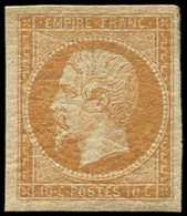 (*) EMPIRE NON DENTELE 13Ab 10c. Bistre-orange, Grandes Marges, Gno, TB - 1853-1860 Napoleon III