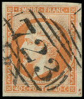 EMPIRE NON DENTELE 16   40c. Orange, Obl. GC ANGLAIS 723 De Southampton, TTB - 1853-1860 Napoléon III
