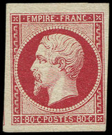 * EMPIRE NON DENTELE 17Ba 80c. Rose Vif, Grandes Marges, Ch. Légère, TB. C - 1853-1860 Napoleon III