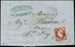 Let EMPIRE NON DENTELE 17Aa 80c. Carmin Clair, Obl. PC 441 S. LAC, Càd T15 BORDEAUX 10/5/56, TB - 1853-1860 Napoleon III