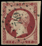 EMPIRE NON DENTELE 18    1f. Carmin, Oblitéré PC 749, TB. C - 1853-1860 Napoleon III