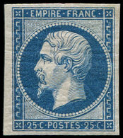 ** EMPIRE NON DENTELE R15c 25c. Bleu, REIMPRESSION, Fraîcheur Postale, TB - 1853-1860 Napoleone III