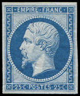 * EMPIRE NON DENTELE R15c 25c. Bleu, REIMPRESSION, TB - 1853-1860 Napoleon III