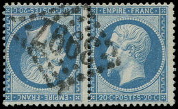 EMPIRE DENTELE T22b 20c. Bleu, TETE-BECHE Obl. GC 3997, TB - 1862 Napoleone III