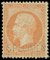 * EMPIRE DENTELE S23d 40c. Orange, Surchargé SPECIMEN, Ch. Un Peu Forte, TB - 1862 Napoleon III