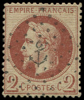 EMPIRE LAURE 26B   2c. Rouge-brun Clair, T II, Obl. ANCRE, TB, Cote Maury - 1863-1870 Napoleon III With Laurels