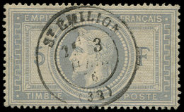 EMPIRE LAURE 33    5f. Violet-gris, Obl. Càd T17 ST EMILION 3/4/76, TB. C - 1863-1870 Napoleon III With Laurels