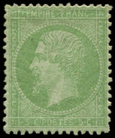 * EMPIRE LAURE 35    5c. Vert Pâle Sur Bleu, Ch. Un Peu Forte Sinon TB. C - 1863-1870 Napoleon III With Laurels