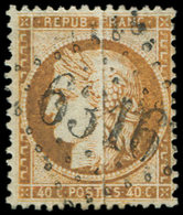SIEGE DE PARIS 38   40c. Orange, PLI ACCORDEON, Obl. GC 6316, TB - 1870 Siege Of Paris