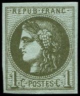 * EMISSION DE BORDEAUX 39Cb  1c. Olive Foncé, R III, TB. C - 1870 Emissione Di Bordeaux