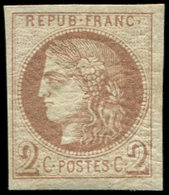 * EMISSION DE BORDEAUX 40A   2c. Chocolat Clair, R I, TB. C - 1870 Bordeaux Printing