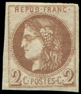 * EMISSION DE BORDEAUX 40Aa  2c. Chocolat, R I, Ch. Un Peu Forte, Mais Très Frais Et TB. C - 1870 Bordeaux Printing