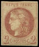 * EMISSION DE BORDEAUX 40Af  2c., R I, IMPRESSION FINE De TOURS, TB - 1870 Bordeaux Printing