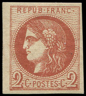 * EMISSION DE BORDEAUX 40Ba  2c. Rouge BRIQUE, R II, TB. C - 1870 Emissione Di Bordeaux