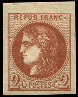 * EMISSION DE BORDEAUX 40Bb  2c. MARRON, Bdf, TTB, Certif. JF Brun - 1870 Emissione Di Bordeaux