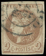 EMISSION DE BORDEAUX 40A   2c. Chocolat Clair, R I, Obl. Càd, Pos. 5, TB. Br - 1870 Bordeaux Printing