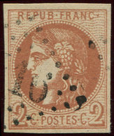 EMISSION DE BORDEAUX 40B   2c. Brun-rouge, R II, Oblitéré GC, TB. M - 1870 Bordeaux Printing