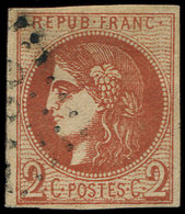 EMISSION DE BORDEAUX 40Ba  2c. Rouge BRIQUE, R II, Obl., TB. C - 1870 Bordeaux Printing