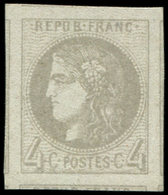 (*) EMISSION DE BORDEAUX 41B   4c. Gris, R II, Marges énormes, 5 Voisins, TTB - 1870 Bordeaux Printing