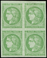 * EMISSION DE BORDEAUX 42B   5c. Vert-jaune, R II, BLOC De 4, Très Frais, TB - 1870 Emissione Di Bordeaux