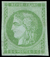 (*) EMISSION DE BORDEAUX 42A   5c. Vert-jaune, R I, Pos. 5, Restauré, B - 1870 Bordeaux Printing