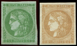 (*) EMISSION DE BORDEAUX 42B Et 43A, 5c. R II Et 10c. R I, TB - 1870 Bordeaux Printing