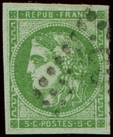 EMISSION DE BORDEAUX 42B   5c. Vert Jaune, R II, Oblitéré GC, TB - 1870 Bordeaux Printing