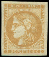 * EMISSION DE BORDEAUX 43Ba 10c. Bistre-orangé, R II, TB. C - 1870 Bordeaux Printing