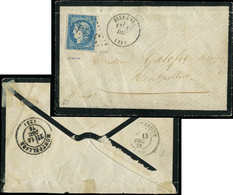 Let EMISSION DE BORDEAUX 44B  20c. Bleu, T I, R II Obl. GC 3413 S. Env., Càd T16 SILVANES 13/12/70, TB - 1870 Bordeaux Printing